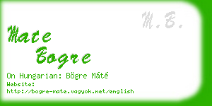 mate bogre business card
