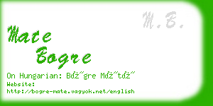 mate bogre business card